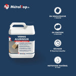 Bidon de vernis aluminium incolore antirouille MétalTop, sous-couche ou finition, séchage 2h/couche