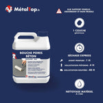 Bidon MétalTop Bouche Pores Béton incolore mat : fixateur pour béton poreux, séchage express