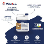 Bouche pores bois incolore mat MétalTop, consolidant hydrofuge pour bois, intérieur et extérieur