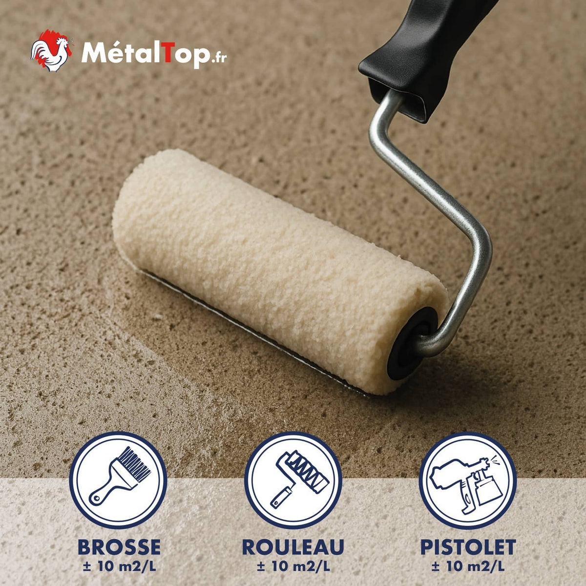 Application de vitrificateur au rouleau