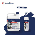 Bidon et spray Nettoyant frein MétalTop, dégraissant pour disques et plaquettes de frein