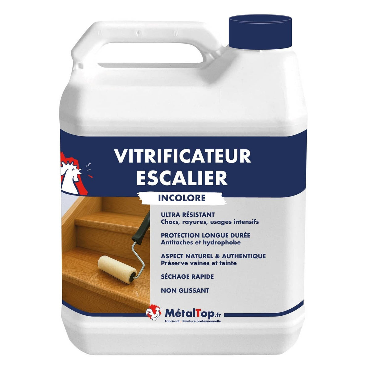 Bidon de vitrificateur escalier Métaltop
