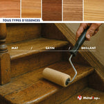 Application de finition sur un escalier bois