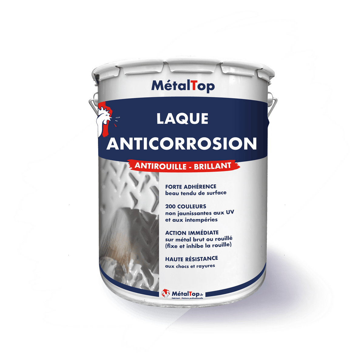 Pot blanc de laque anticorrosion MétalTop antirouille brillant