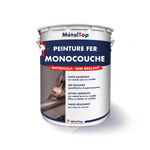 Pot de peinture fer monocouche antirouille MétalTop semi brillant, application au pinceau sur métal