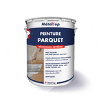 Pot de peinture parquet MétalTop résistance extrême, mat velours, pose au rouleau sur parquet