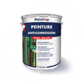 Pot de peinture anticorrosion MétalTop satiné-brillant, application au pinceau sur métal vert