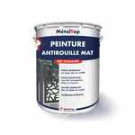 Pot de peinture antirouille mat MétalTop, 200 couleurs, avec portail en métal en arrière-plan