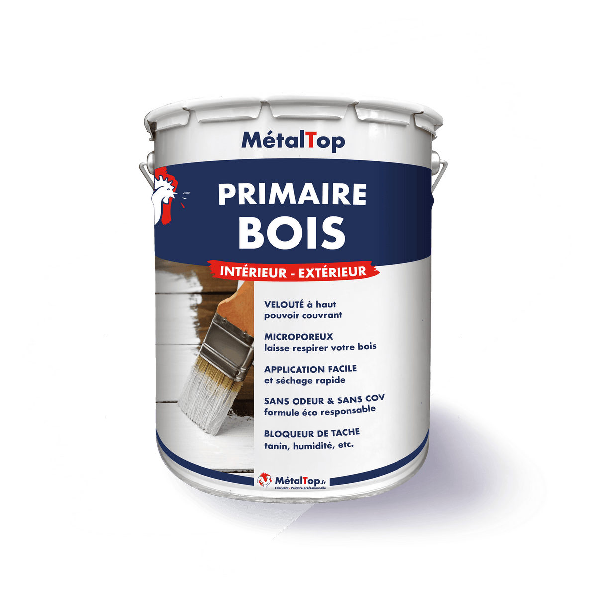 Pot de primaire bois MétalTop blanc pour usage intérieur et extérieur
