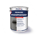 Pot de primaire phosphatant antirouille MétalTop avec illustration d'un rouleau gris