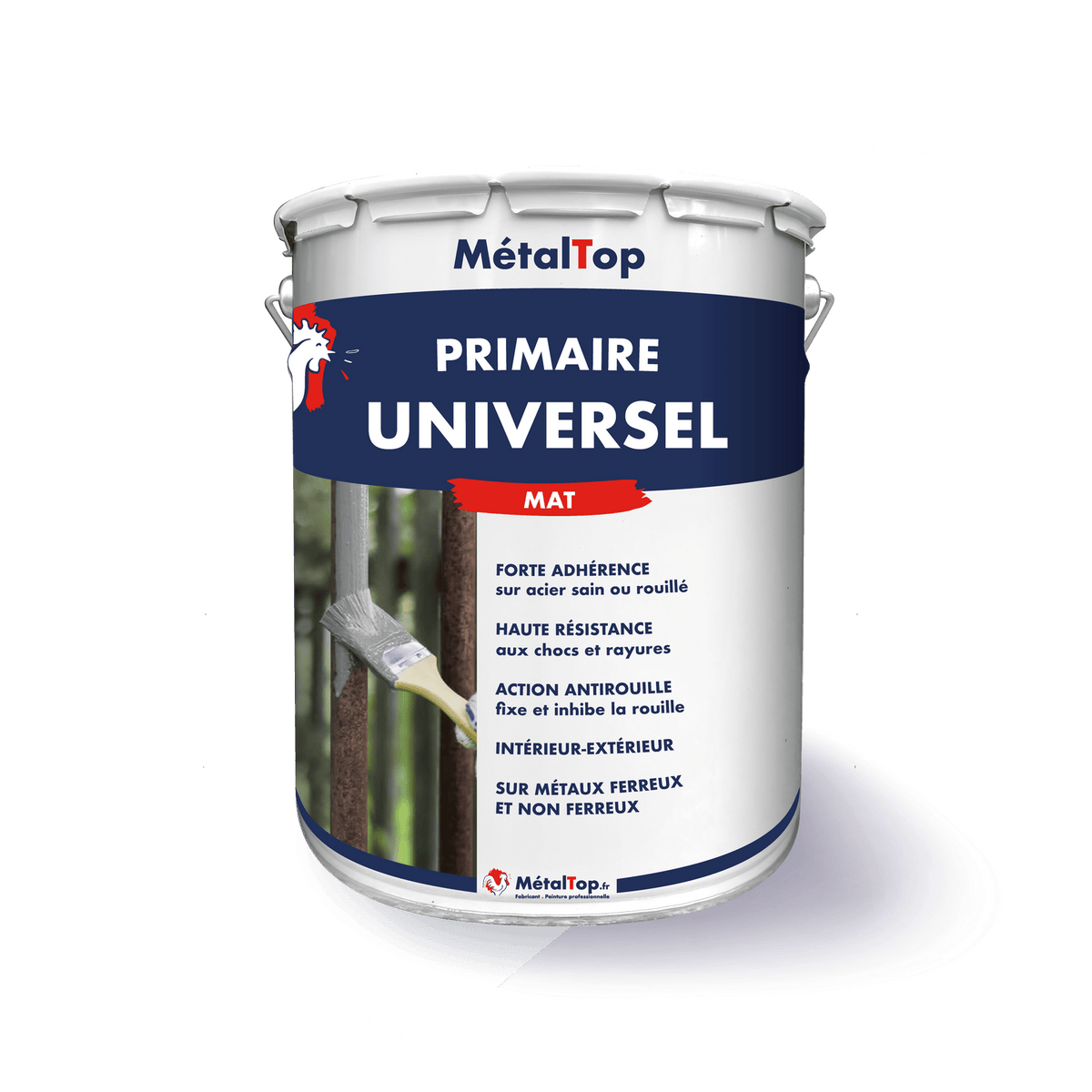 Pot de primaire universel mat MétalTop pour acier sain ou rouillé