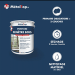 Présentation de la gamme Peinture fenetrebois Métaltop avec conditionnement et conseils d’application