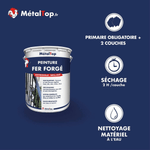 Présentation de la gamme Peinture ferforge Métaltop avec conditionnement et conseils d’application