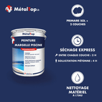 Pot de peinture margelle piscine antidérapante MétalTop, velours, résistant UV et chlore