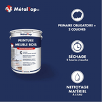 Présentation de la gamme Peinture meublebois Métaltop avec conditionnement et conseils d’application