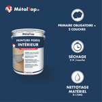 Présentation de la gamme Peinture porteinterieure Métaltop avec conditionnement et conseils d’application