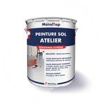 Pot de peinture sol atelier MétalTop résistance extrême, finition brillante