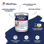 Pot de peinture sol atelier MétalTop, résistance extrême, brillante et séchage express