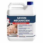 Bidon de savon mécanicien MétalTop à action nettoyante, illustré de mains savonneuses