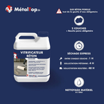 Présentation de la gamme Vitrificateur beton Métaltop avec conditionnement et conseils d’application