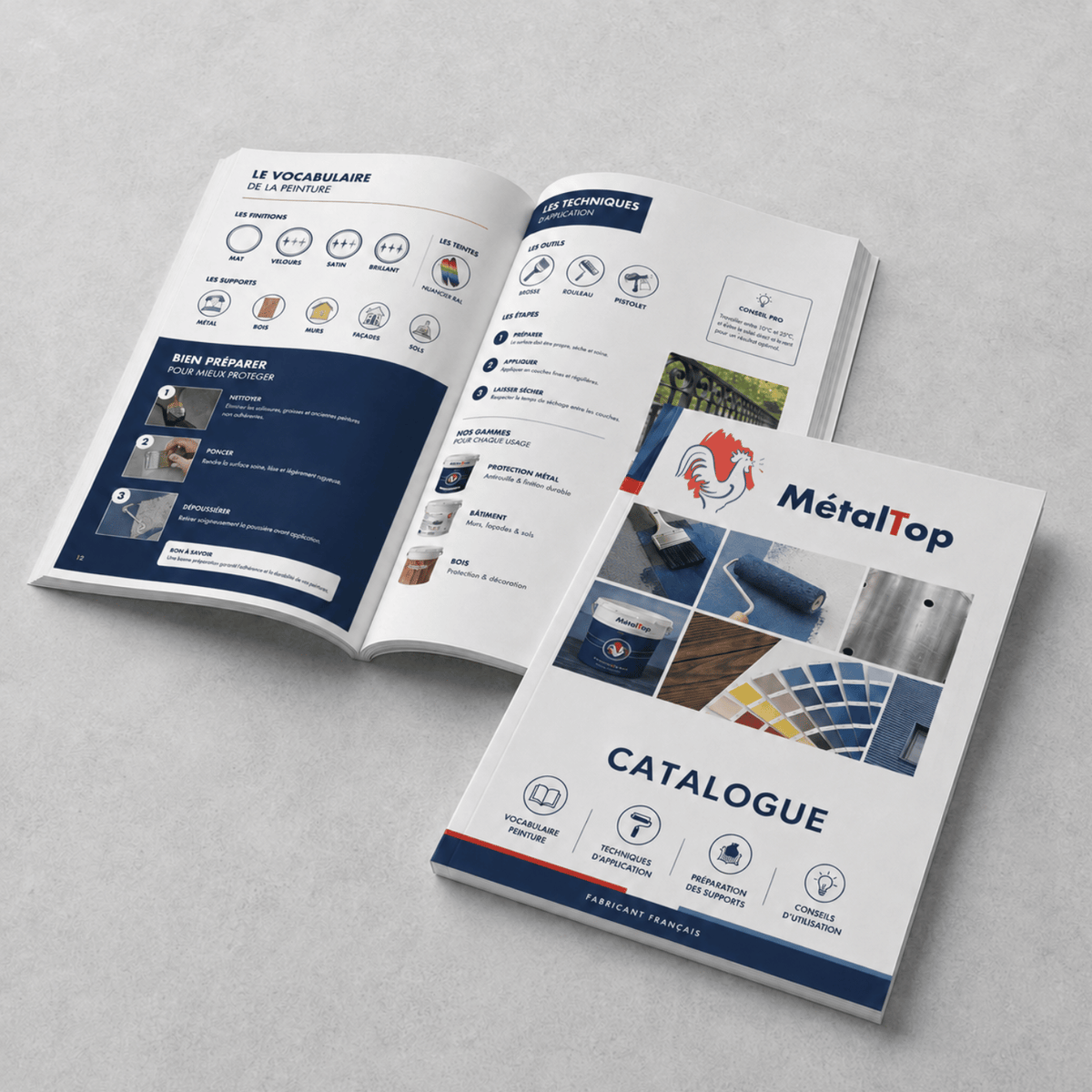 Illustration de catalogue dans les conseils Métaltop