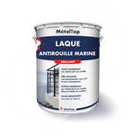 Pot de laque antirouille marine brillant MétalTop, étiquette bleu marine et rouge