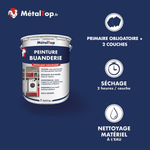 Présentation de la gamme Peinture buanderie Métaltop avec conditionnement et conseils d’application