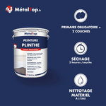 Présentation de la gamme Peinture plinthe Métaltop avec conditionnement et conseils d’application
