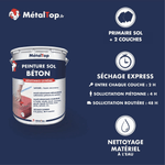 Pot de peinture sol béton MétalTop résistance extrême, séchage express 4 h piéton