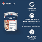 Pot de peinture sol bois MétalTop, résistance extrême, brillante, séchage express