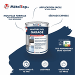 Pot de peinture sol garage MétalTop, résistance extrême, brillante, séchage express, sans solvant