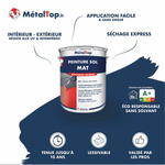 Pot de peinture sol mat MétalTop, résistance extrême, intérieur et extérieur, séchage express